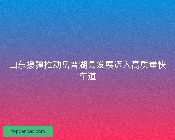 山东援疆推动岳普湖县发展迈入高质量快车道