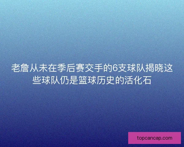 老詹从未在季后赛交手的6支球队揭晓这些球队仍是篮球历史的活化石