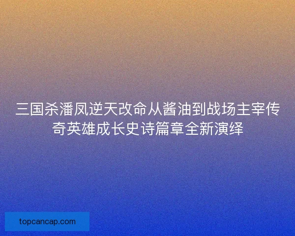 三国杀潘凤逆天改命从酱油到战场主宰传奇英雄成长史诗篇章全新演绎